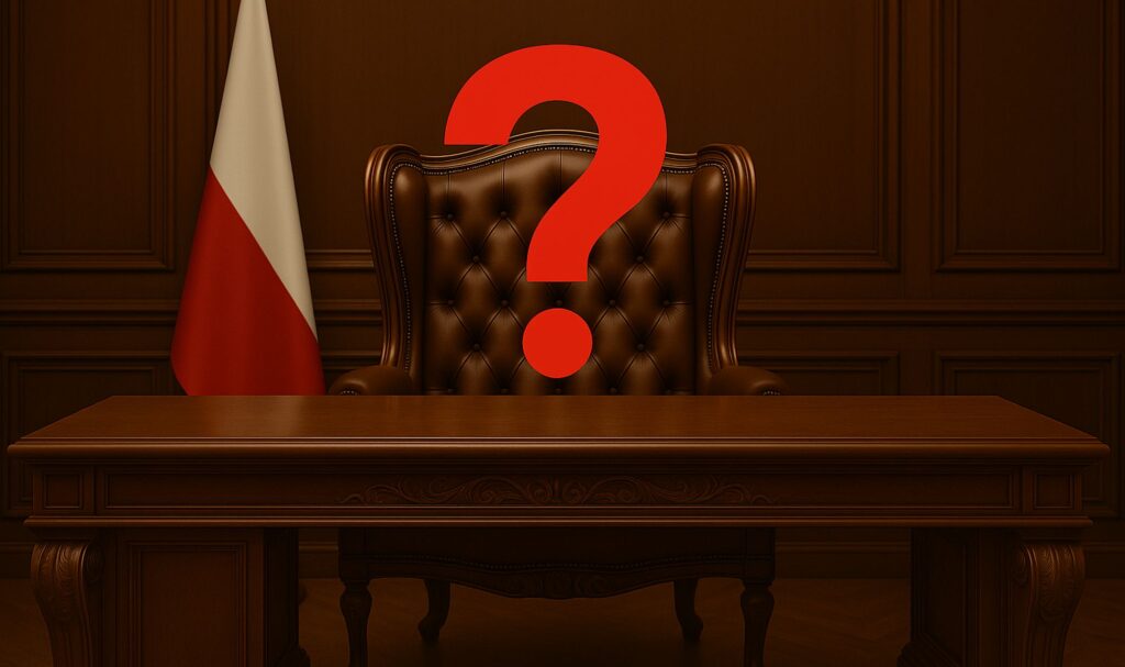 Gabinet z flagą biało-czerwoną