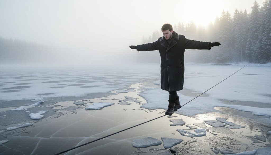 Na cienkiej linie nad kruchym lodem