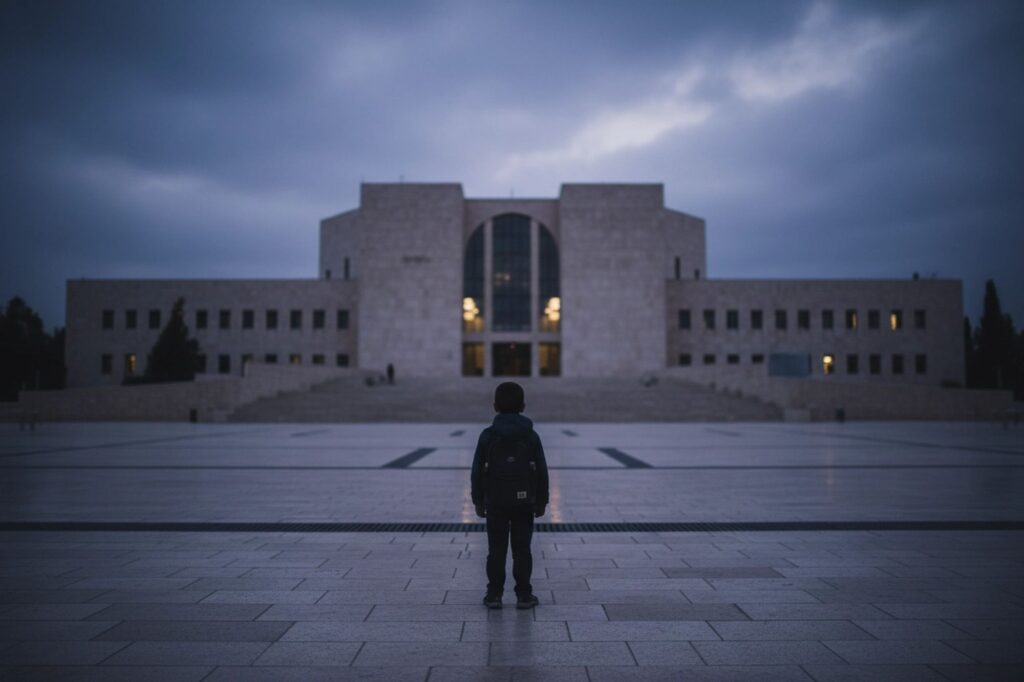 Dziecko przed Knesetem